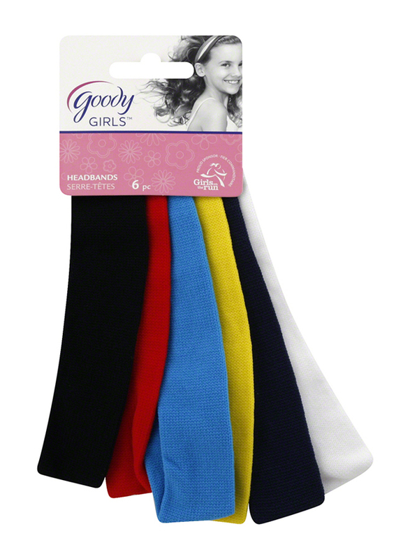 Goody Girls Ouchless Jersey Headwrap Set for All Hair Types, Multicolour, 6 Pieces