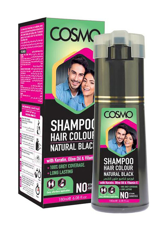 

Cosmo Hair Colour Black Shampoo for Coloured Hair, 180ml