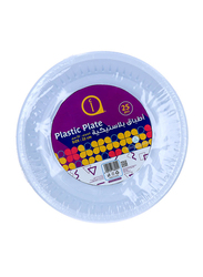 Aswaaq 22cm 25-Pieces M8 Plastic Round Plate, White