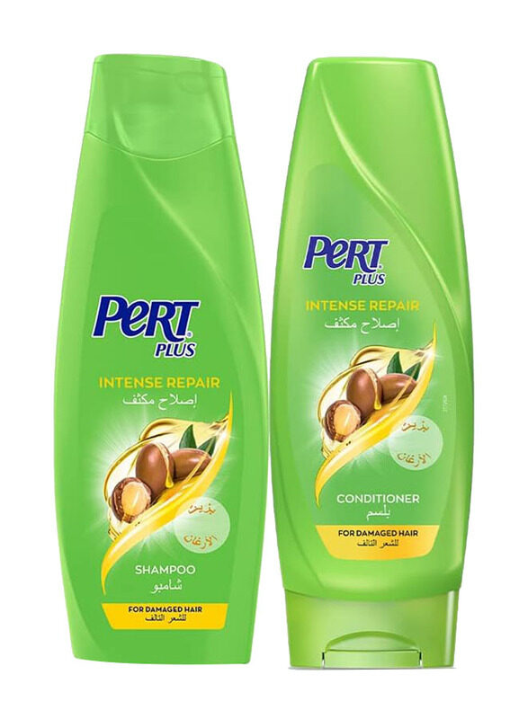 

Pert Plus Intense Repair Shampoo & Conditioner with Argan Oil for All Hair Types, 400ml + 360ml, 2 Pieces