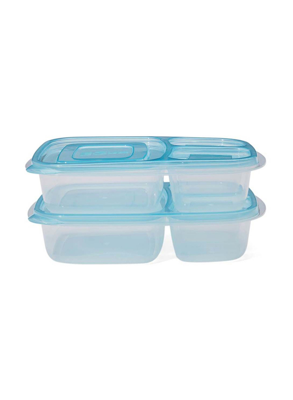 

Lock & Lock 2-Piece Ez Lock Pastel Rectangle Food Container, 965ml, Clear/Blue