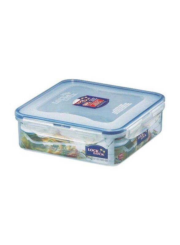 

Lock & Lock Square Food Container with Tray, 1.6 Liters, hpl858, Clear