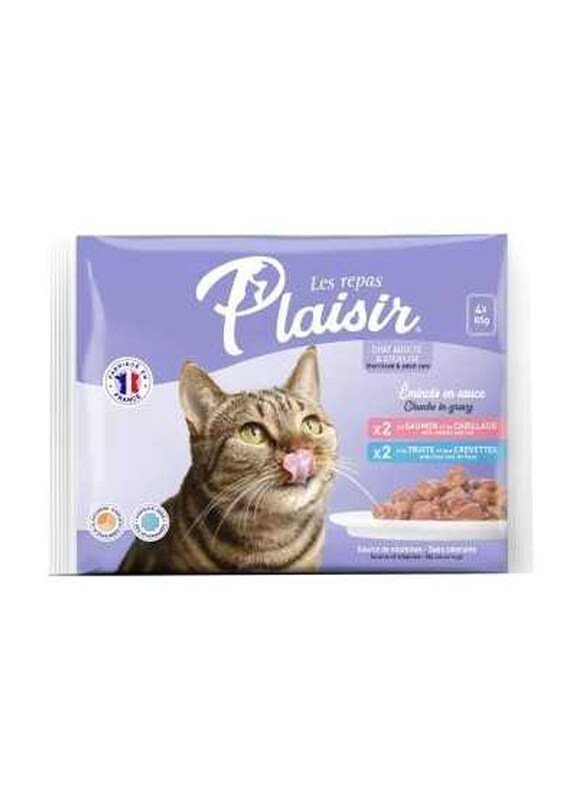 

Plaisir Chunks In Gravy Beef Cats Wet Food, 4 x 85g