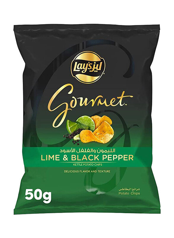 

Lays Gourmet Lime & Black Pepper Potato Chips, 50g