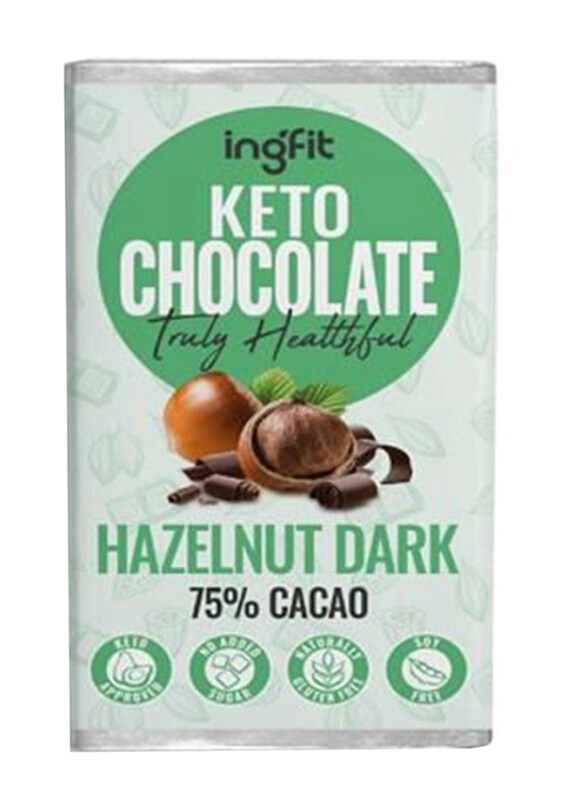 

Ingfit Premium Sugar Free Dark Chocolate with Hazelnut Cacao, 95g