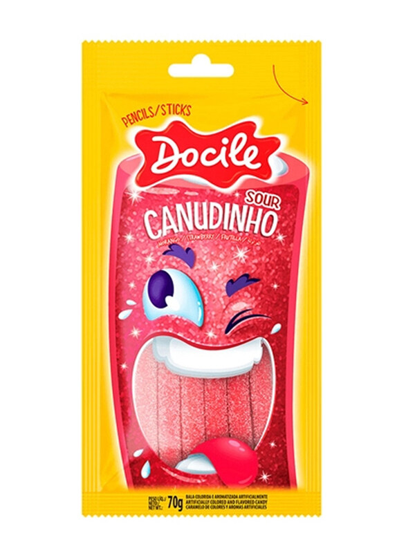 

Docile Sour Canudinho Strawberry Jelly Sticks, 70g