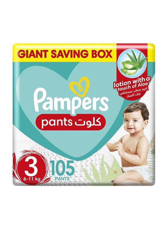 

Pampers Alovera Diaper Pants, Size 3, 6-11 kg, 105 Count