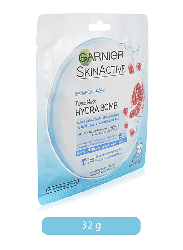 

Garnier Pomegranate Hydrating Tissue Face Mask for Dehydrated Skin, 32 gm