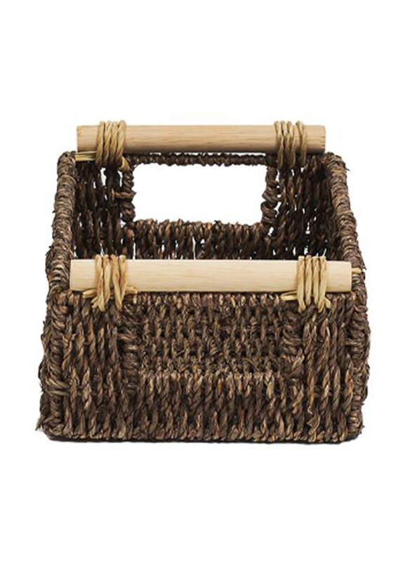 

Homesmiths Small Seagrass Basket with Handle, 26 x 17 x 11cm, Brown