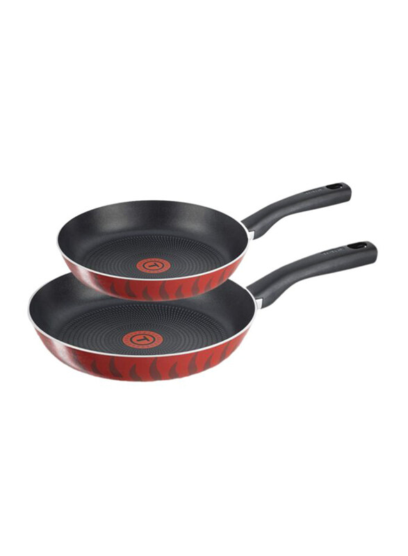 

Tefal 2-Piece Tempo G6 Fry Pan Set, Red/Black