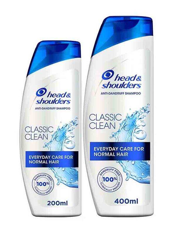 

Head & Shoulders Classic Clean Anti-Dandruff Shampoo, 400ml + 200ml