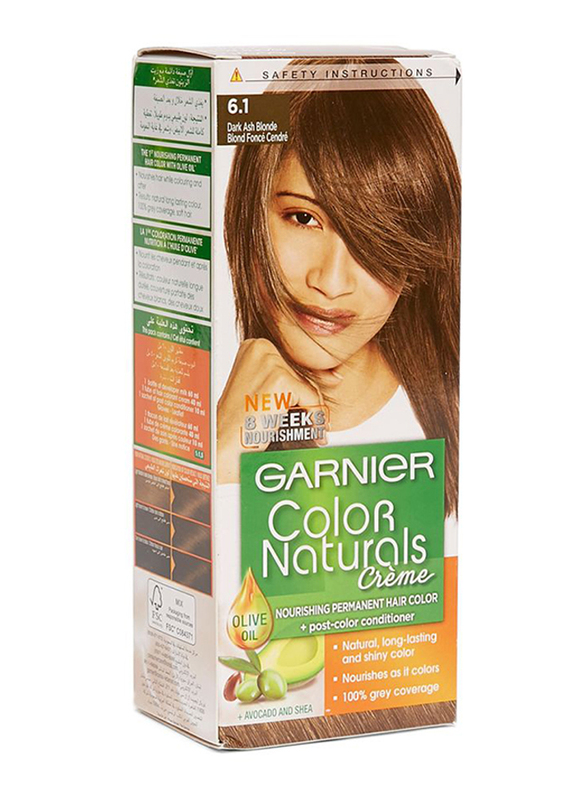 Garnier Color Naturals Hair Color Creme, 6.1 Dark Ash Blonde, 110ml
