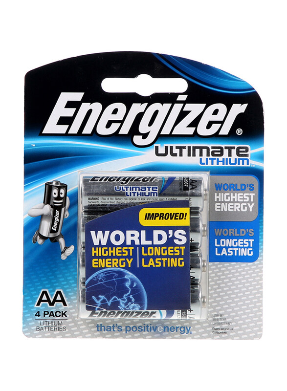 

Energizer AA Ultimate Lithium Battery, 4 Pieces, Multicolour