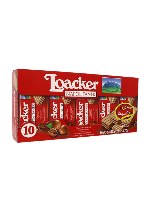 Loacker Napolitaner Wafers Biscuit, 10 x 45g