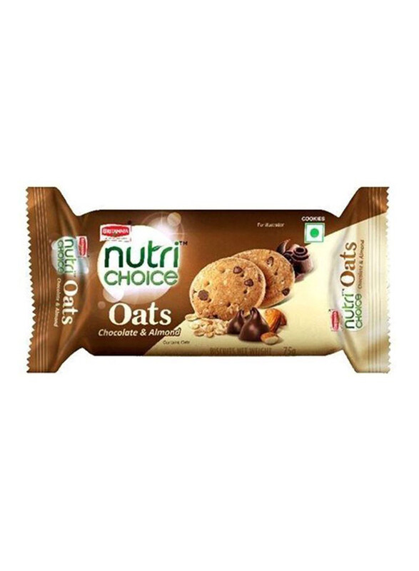 

Britannia Nutri Choice Chocolate & Almond Oats Cookies, 75g