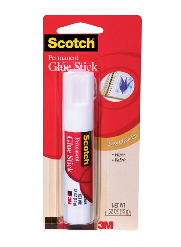 Scotch Permanent Glue Stick, 15gm, White