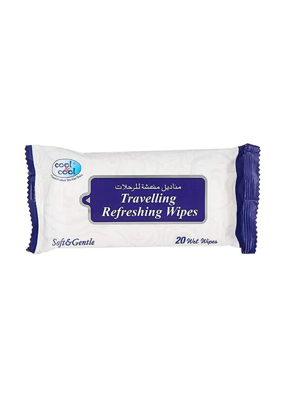 

Cool & Cool Refreshing Travelling Wipes, 20 Pieces