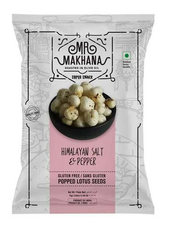 

Mr. Makhana Himalayan Salt & Pepper Popped Lotus Seeds, 75g