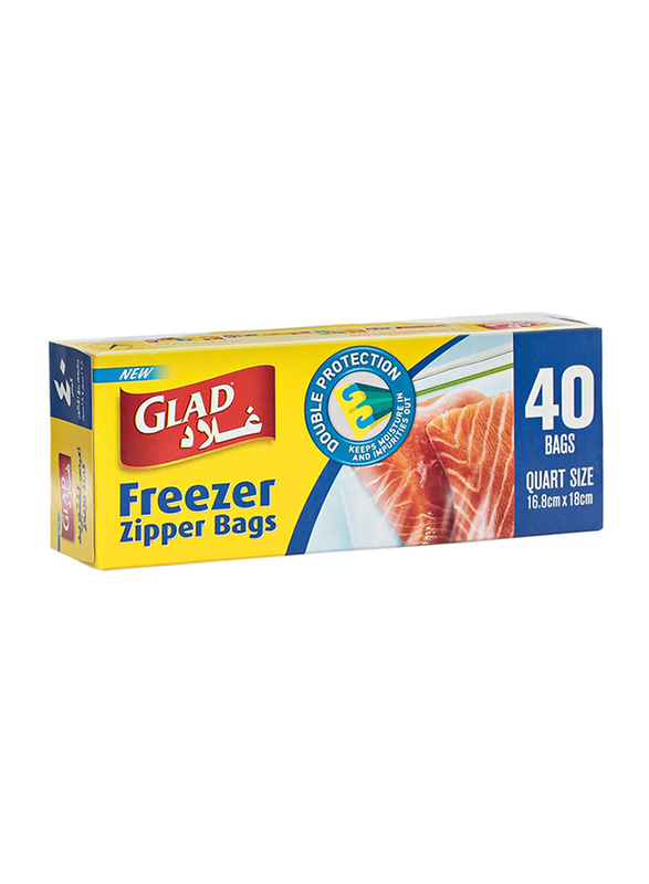 

Glad Storage Zipper Freezer, 16.8 x 18cm, 40 Bags