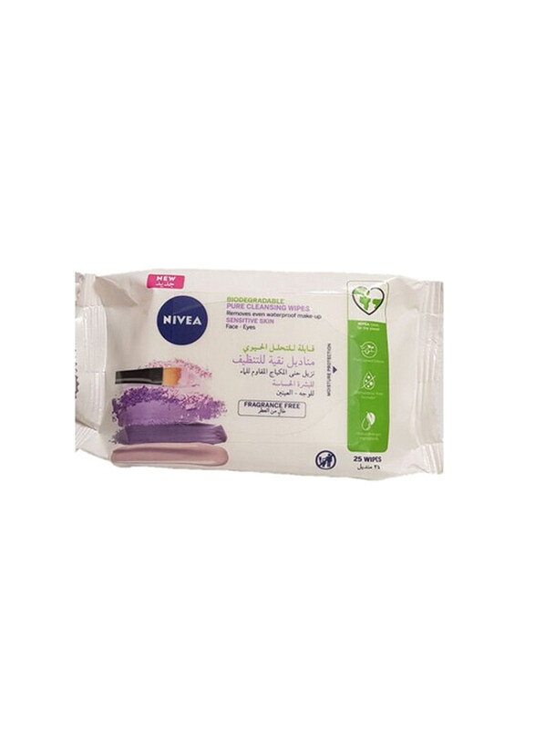

Nivea Biodegradable Pure Cleansing Wipes, 25 Wipes