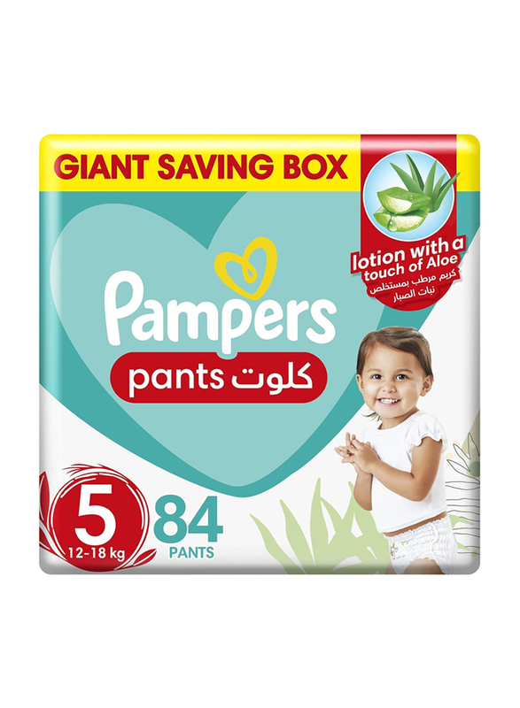 Pampers Alovera Diaper Pants, Size 5, 12-18 kg, 84 Count