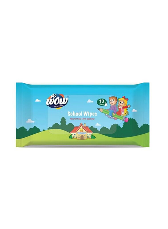 

Wow Antibacterial School Kids Wipes, 10 Pieces