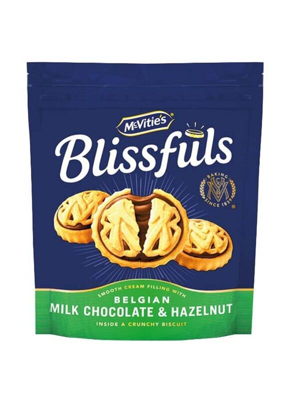 

McVitie's Blissfuls Belgian Milk Chocolate & Hazelnut Biscuit, 172g