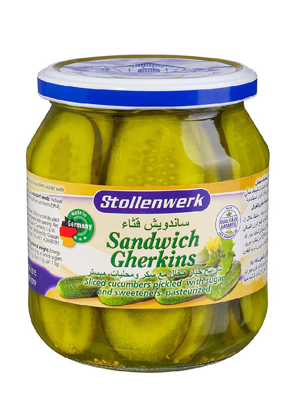 

Stollenwerk Sliced Sandwich Gherkins, 520g