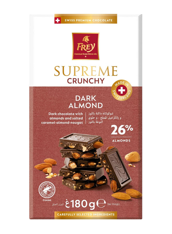 

Frey Supreme Crunchy Dark Almond Chocolate Bar, 180g