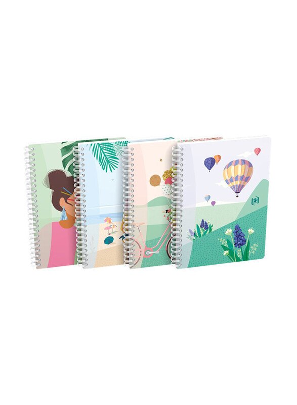 

Oxford Horizons Soft Cover Twin-Wire Assorted Designs Scribzee Notebook, 120 Pages, A5 Size