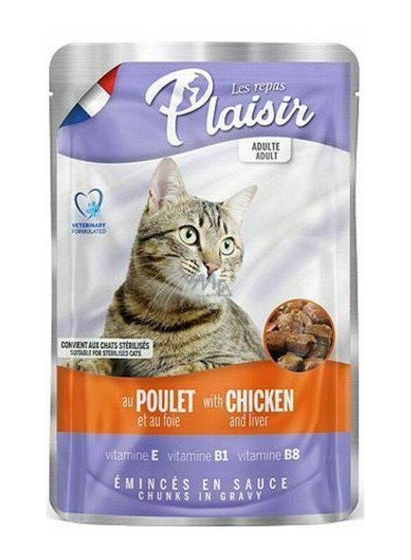 

Plaisir Chicken and Liver Pouch Cats Wet Food, 100g