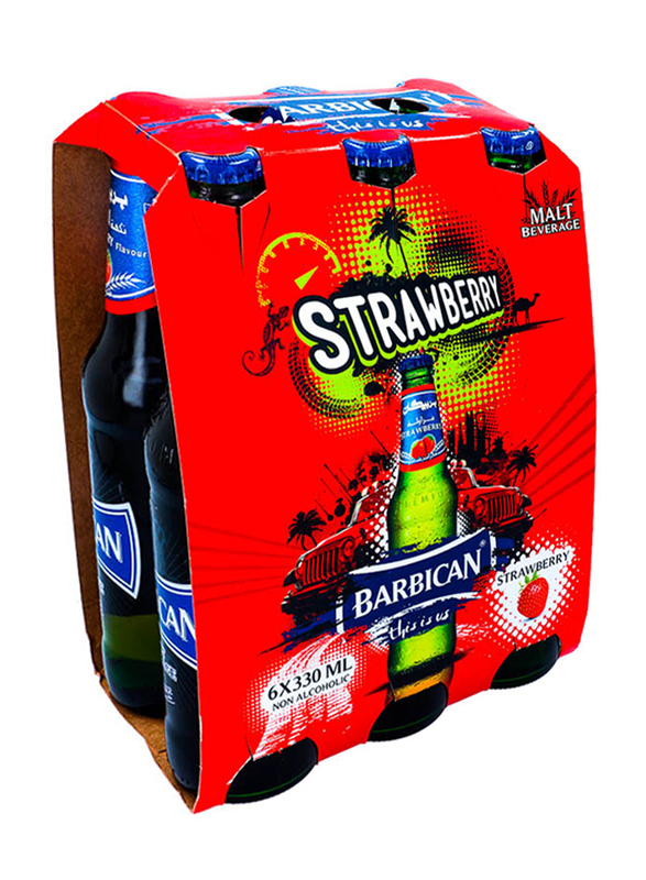 Barbican Strawberry Non Alcoholic Malt Drink, 6 Bottles x 330ml