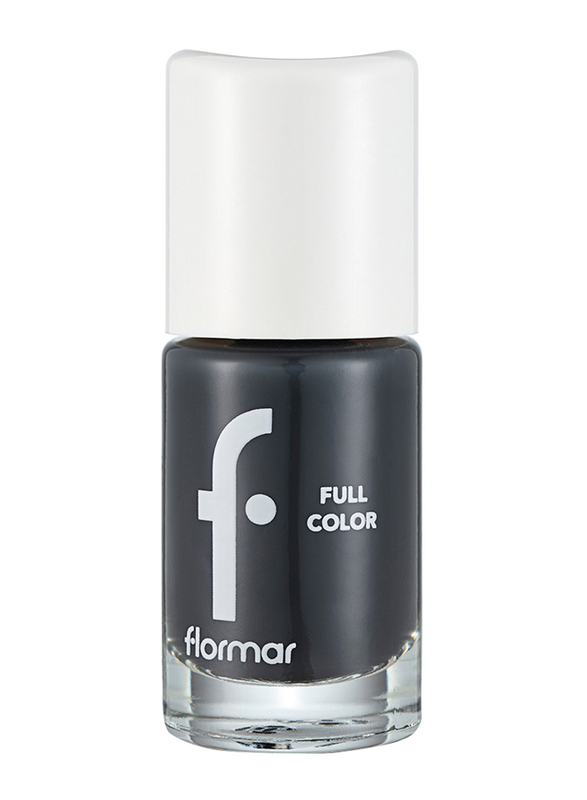 Flormar Full Color Nail Enamel, 8ml, FC30 New Rock, Black