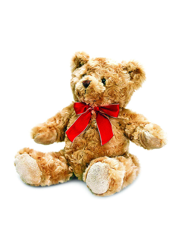 

Keel Toys Traditional Bear with Ribbon, Brown/Red