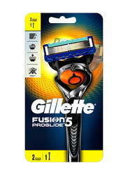 Gillette ProGlide 5 Men's Razor Handle with 2 Blade Refills, Silver/Black