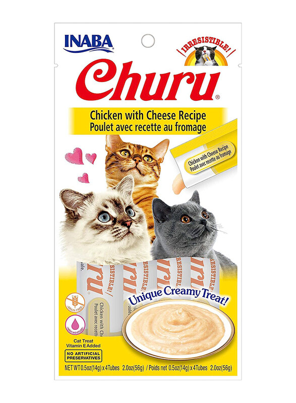 

Inaba Chicken with Cheese Creamy Treat Cats Wet Food, 56g, 4 Sticks/Pack