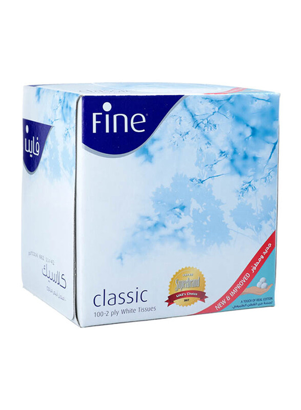 

Fine Classic Sterilized White Facial Tissues, 2 Ply x 100 Sheets