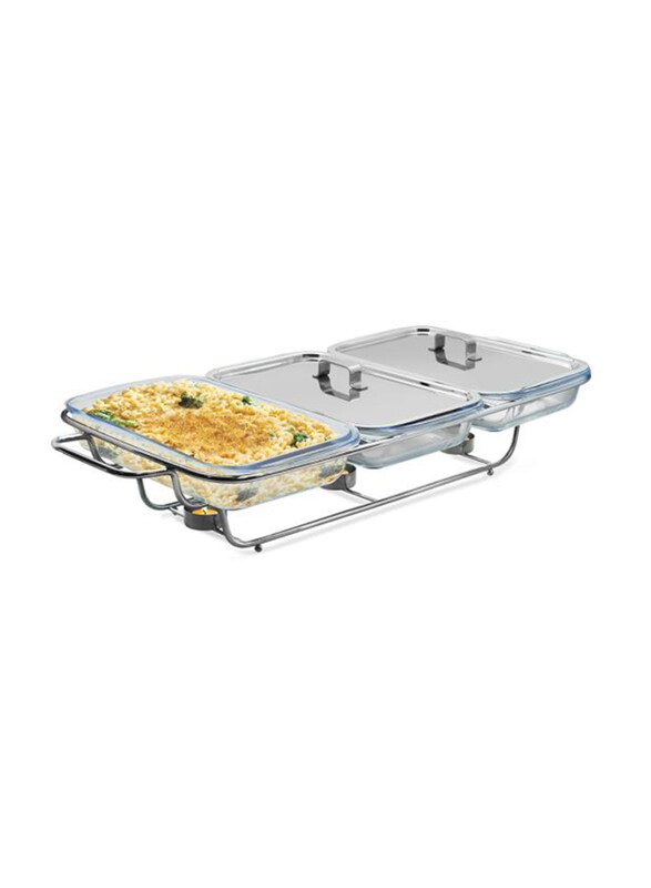 

Raj 3-Piece 1.5 Liter Serving Chafing Dish, Silver
