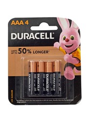 Duracell AAA Alkaline Battery, 4 Pieces, Black/Brown