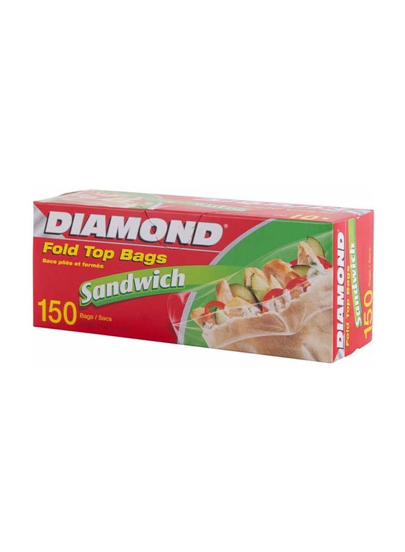 Diamond Fold Top Sandwich Bags, 150 Piece
