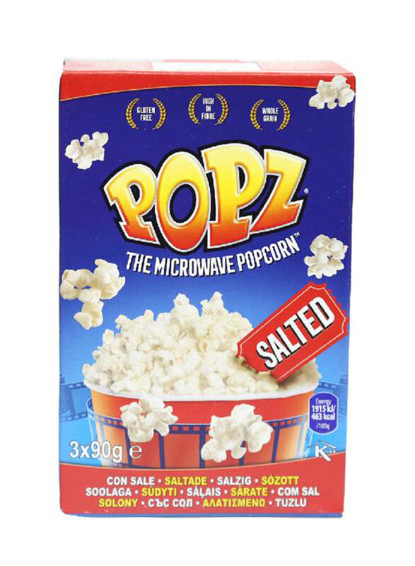 

Popz Salted Microwave Popcorn, 3 x 90g