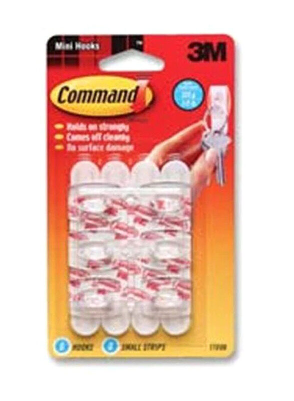 

3M Command Mini Hooks with Strips, 6 Pieces, White