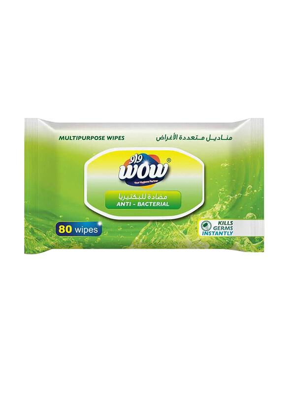 

Wow Multi Purpose Anti Bacterial Wipes, 2 Pack x 80 Sheets