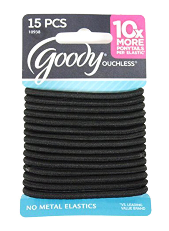 

Goody Ouchless Braided Elastics Black, 15 Pieces