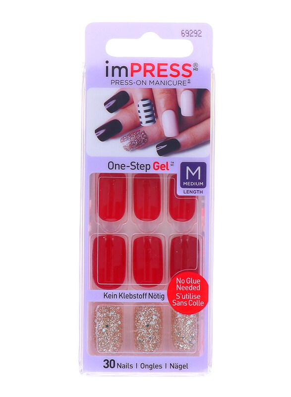 

Broadway Impress Accent He's with Me False Nails, Medium Length, 30 Nails, Bipam015, Multicolor