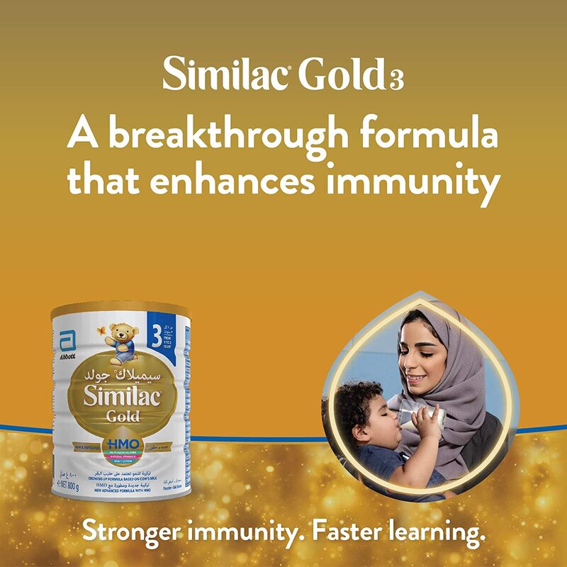 Similac Gold 3 HMO Follow-On Formula Milk, 800gm