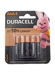 Duracell AAA Alkaline Monet Battery, 8 Pieces, Black/Brown