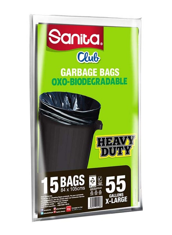 Sanita Bio 55 Gallon Garbage Bag, 2 x 15 Bags