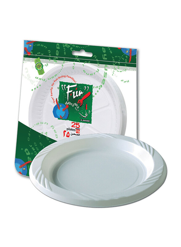 

Fun 25-Pieces 26cm Plane Plastic Plate, White