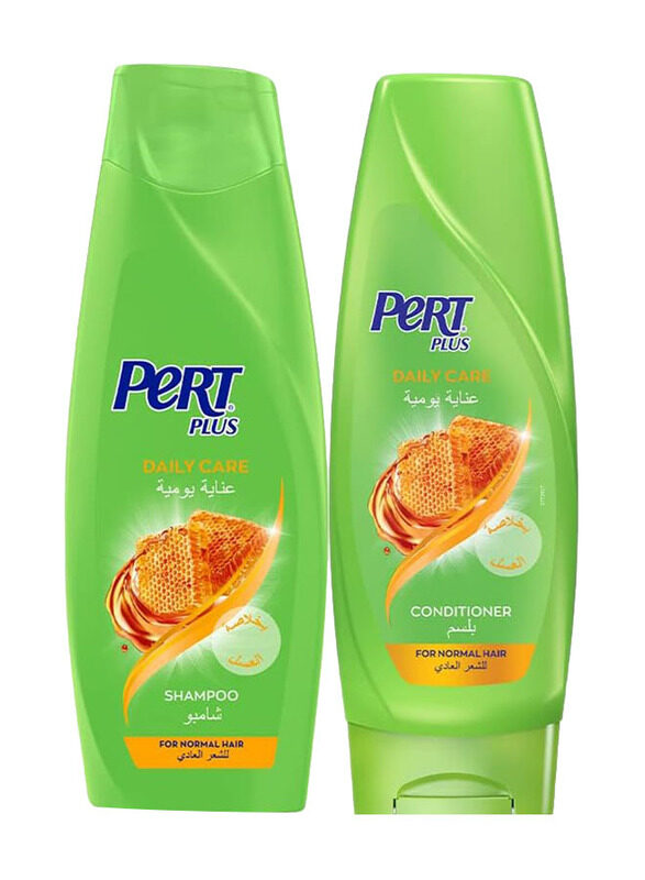 

Pert Plus Daily Care Shampoo & Conditioner with Honey Extract for All Hair Types, 400ml + 360ml, 2 Pieces